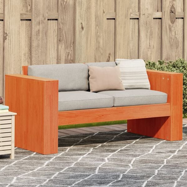 vidaXL Canap&eacute; de jardin 2 places cire marron bois pin massif