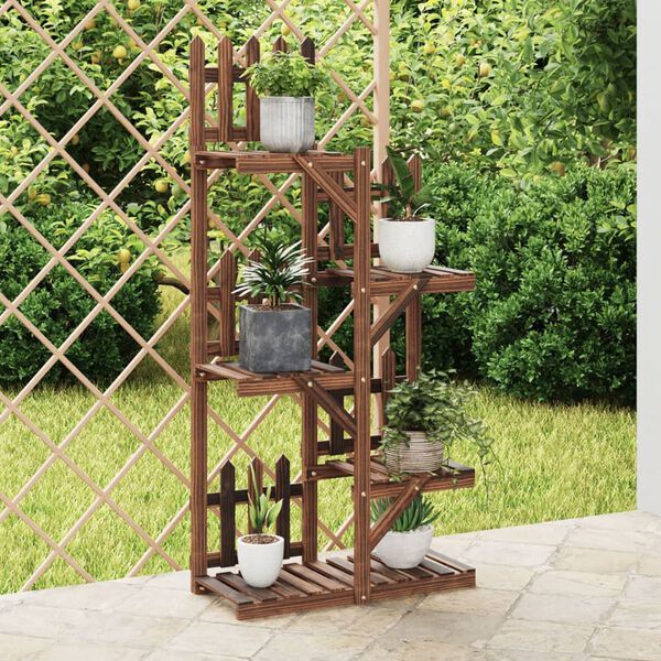 vidaXL Support &agrave; fleurs 60x25x130 cm bois massif de sapin