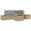 vidaXL Ensemble de canap&eacute; de jardin 6 pc Beige et Gris clair polyrotin