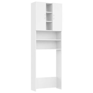 vidaXL Meuble pour machine &agrave; laver Blanc 64x25,5x190 cm