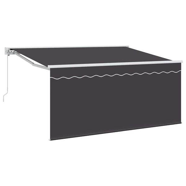 vidaXL Auvent R&eacute;tractable Ray&eacute; Anthracite 300 x 200 cm tissu