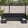 vidaXL Ensemble de canapé de jardin 7 pcs Noir Poly rotin