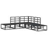 vidaXL Ensemble de canap&eacute; de jardin avec coussin 5 pcs Noir Aluminium