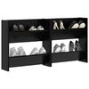 vidaXL Cabinet &agrave; chaussures 2 pcs Ch&ecirc;ne noir 60 x 18 x 60 cm