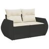 vidaXL Salon de jardin 7 pcs avec coussins noir r&eacute;sine tress&eacute;e