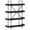 vidaXL Biblioth&egrave;que &agrave; 4 niveaux noir 100x33x145,5 cm bois d'ing&eacute;nierie