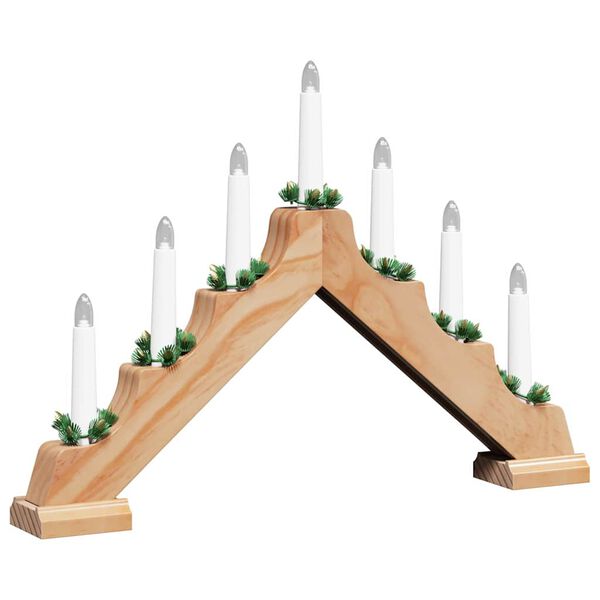 vidaXL Pont de bougie de No&euml;l Marron 39.5 x 5 x 29 cm Pin massif