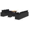 vidaXL Ensemble de canap&eacute; de jardin 10 pc 9-Nombre de places Noir