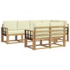 vidaXL Ensemble de canap&eacute;s d'ext&eacute;rieur 7 pc Blanc et cr&egrave;me Polyester