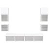 vidaXL Unit&eacute;s murales TV avec LED 8 pcs blanc bois d'ing&eacute;nierie