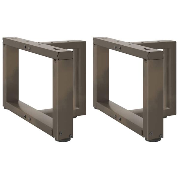 vidaXL Pieds de table basse en T, 2 pi&egrave;ces, noir, 40 x 25 x (30-31) cm, acier