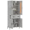 vidaXL Buffet haut Gris b&eacute;ton 69,5x34x180 cm Bois d'ing&eacute;nierie