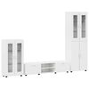 vidaXL Ensemble meuble TV FLORIN 3 pc Blanc brillant Bois d'ing&eacute;nierie