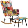 vidaXL Chaise &agrave; bascule avec repose-pied Multicolore Toile patchwork