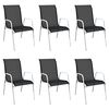 vidaXL Ensemble &agrave; manger d'ext&eacute;rieur 7 pcs Acier Noir