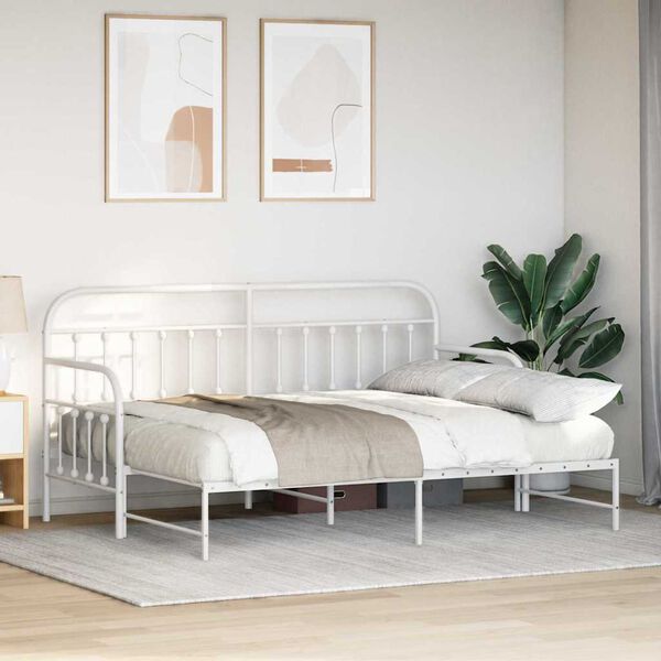 vidaXL Cadre de lit de jour Blanc 75 x 190 cm Acier enduit de poudre