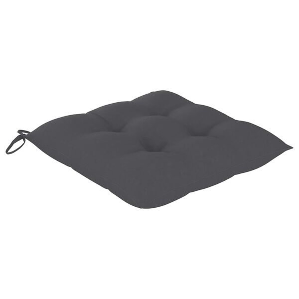 vidaXL Chaises de jardin et coussins anthracite lot de 4 Bois de teck