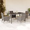 vidaXL Ensemble &agrave; manger de jardin et coussins 5 pcs gris rotin verre