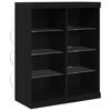 vidaXL Buffet LED Ch&ecirc;ne noir 81 x 37 x 100 cm Bois d'ing&eacute;nierie