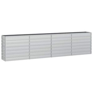 vidaXL Lit sur&eacute;lev&eacute; de jardin 320x40x77 cm Acier galvanis&eacute; Argent&eacute;