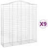 vidaXL Paniers &agrave; gabions arqu&eacute;s 9 pcs 200x50x220/240 cm Fer galvanis&eacute;