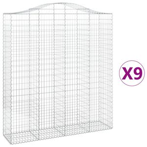 vidaXL Paniers &agrave; gabions arqu&eacute;s 9 pcs 200x50x220/240 cm Fer galvanis&eacute;