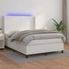 vidaXL Sommier &agrave; lattes de lit matelas LED Blanc 140x200 cm Similicuir