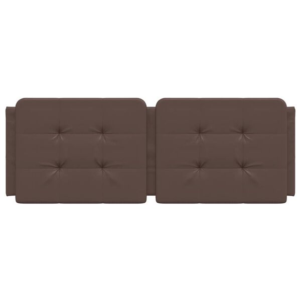 vidaXL Coussin de t&ecirc;te de lit Zadar marron 140 cm similicuir