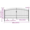 vidaXL Double portail avec haut sous forme de lance 400 x 225 cm