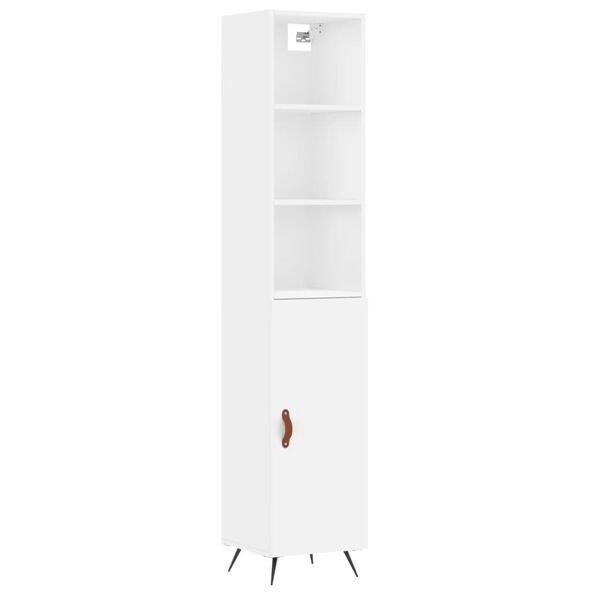 vidaXL Buffet haut Blanc 34,5x34x180 cm Bois d'ingénierie