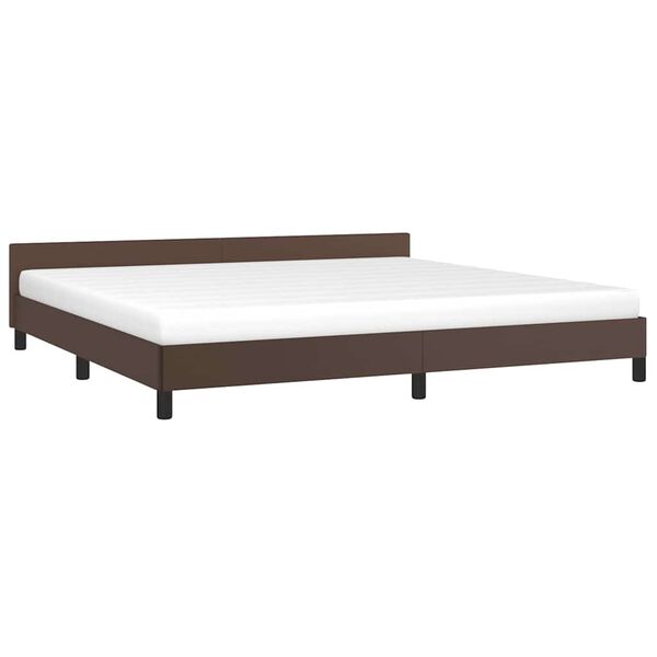 vidaXL Cadre de lit avec t&ecirc;te de lit sans matelas marron 200x200 cm