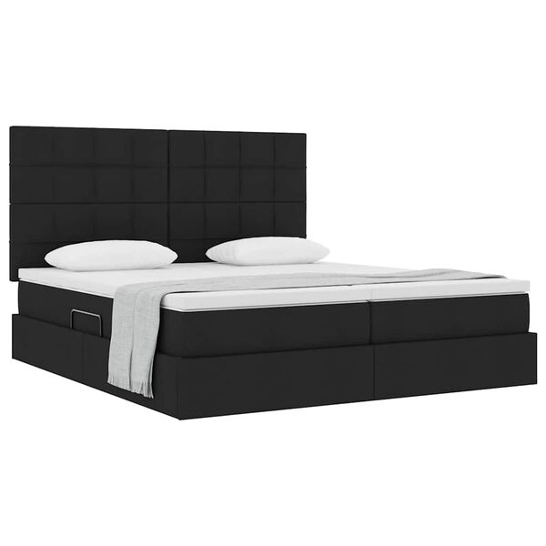 vidaXL Lit de Rangement Noir 200 x 200 cm Cuir synth&eacute;tique
