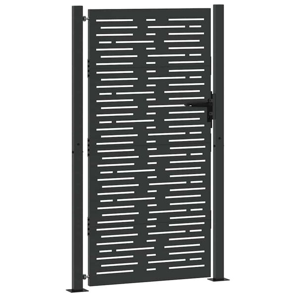 vidaXL Porte de Jardin Noir 110 x 180 cm Acier enduit de poudre