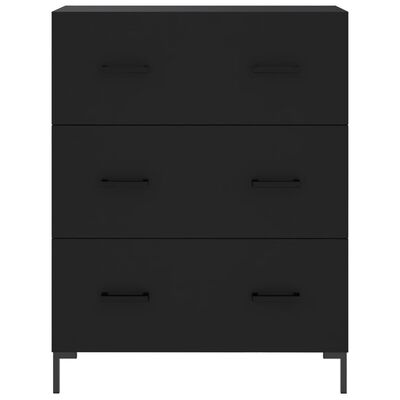 vidaXL Buffet haut Noir 69,5x34x180 cm Bois d'ingénierie