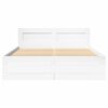 vidaXL Cadre de lit et t&ecirc;te de lit sans matelas blanc 135x190 cm