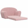 vidaXL Canap&eacute;-lit pour enfants 2 places rose peluche douce