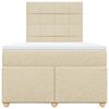 vidaXL Sommier &agrave; lattes de lit avec matelas cr&egrave;me 120x190 cm tissu