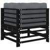 vidaXL Canap&eacute; d'angle avec coussins noir bois de pin solide
