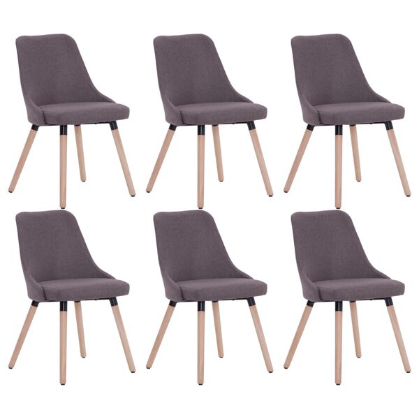 vidaXL Chaises &agrave; manger lot de 6 taupe tissu