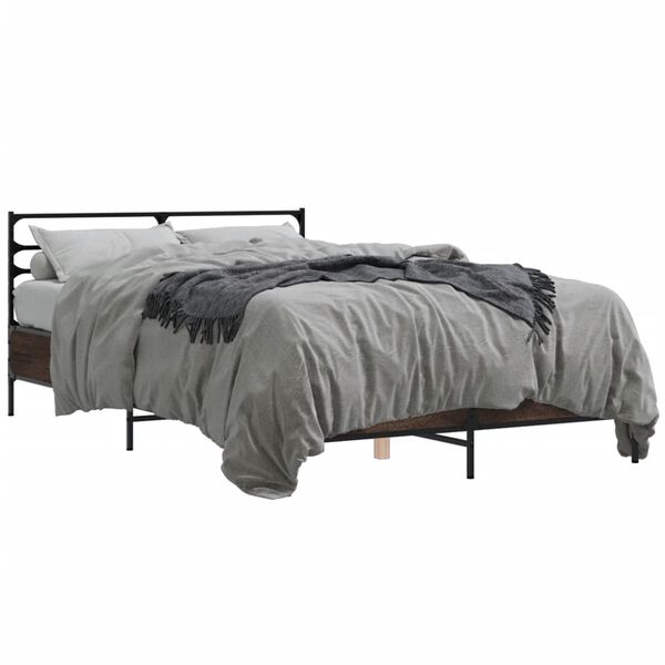 vidaXL Cadre de lit sans matelas ch&ecirc;ne marron 120x190 cm