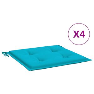 vidaXL Coussins de chaise de jardin lot de 4 turquoise 40x40x3cm tissu