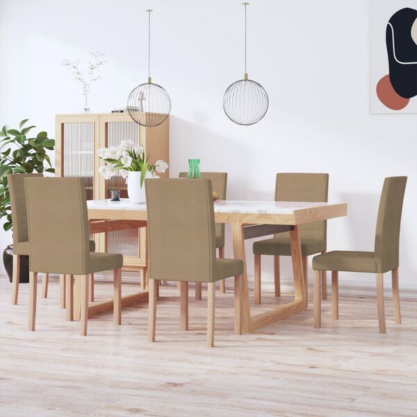 vidaXL Chaises &agrave; manger lot de 6 taupe tissu