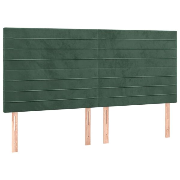 vidaXL T&ecirc;te de lit Vert fonc&eacute; 180x5x118/128 cm Velours