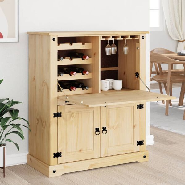 vidaXL Armoire &agrave; vin Corona 97x45x114 cm bois de pin massif