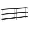 vidaXL Table console Ch&ecirc;ne noir 200 x 29 x 75 cm