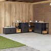 vidaXL Rangement de cuisine avec &eacute;tag&egrave;re Noir 60 x 50 x 92 cm Acier