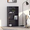 vidaXL Biblioth&egrave;que &agrave; 3 niveaux gris brillant bois d&rsquo;ing&eacute;nierie