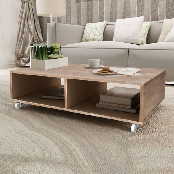 vidaXL Table basse Bois massif Marron
