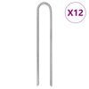 vidaXL Piquets de tente 12 pcs en forme de U 30cm Ø7mm acier galvanisé