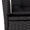 vidaXL Ensemble &agrave; manger de jardin coussins 7pcs Noir R&eacute;sine tress&eacute;e
